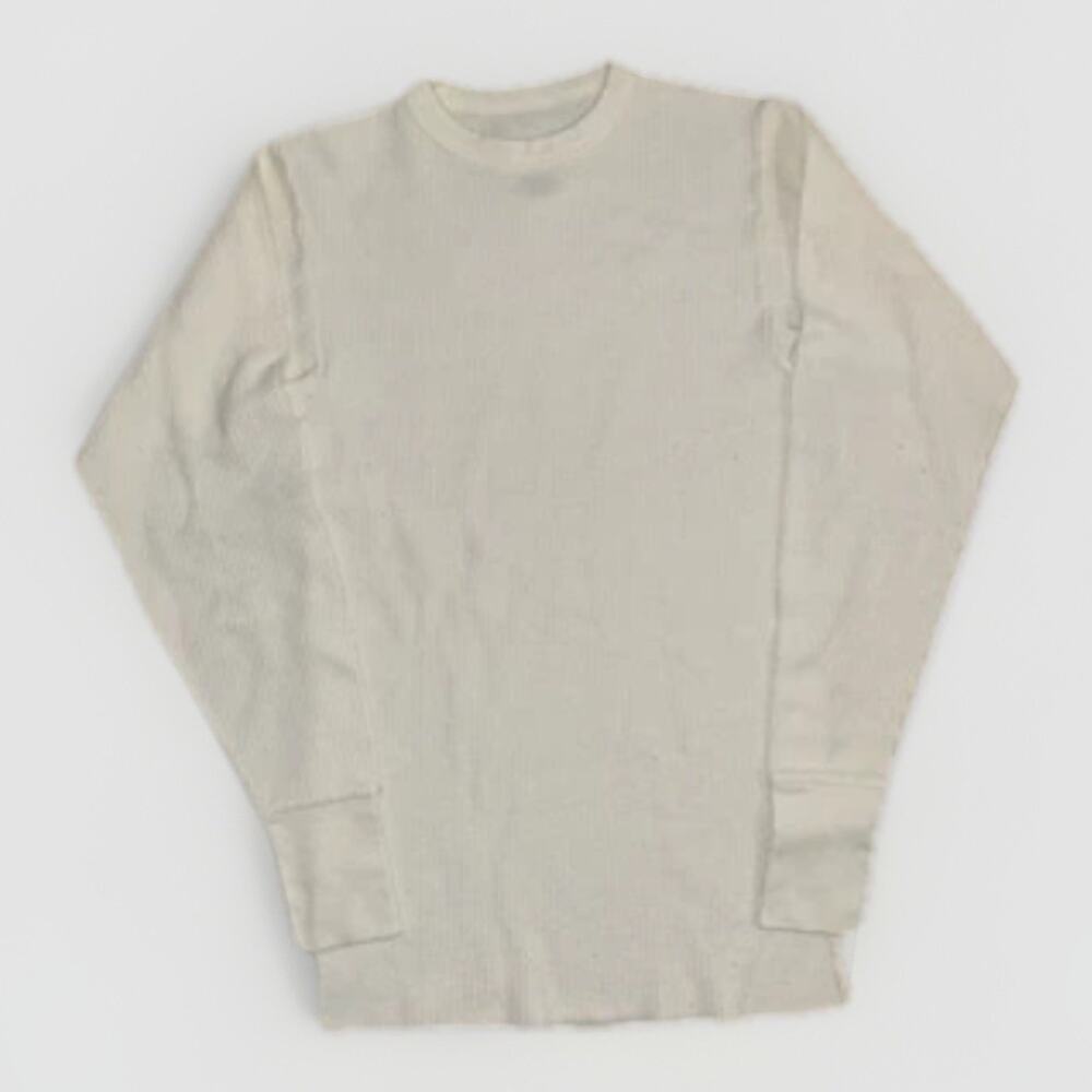 Vintage Indera Long Sleeve Thermal Shirt White Medium 14x25 Waffle Knit Base